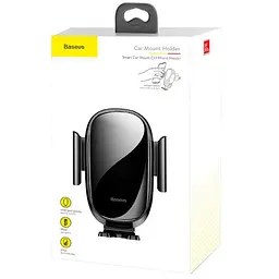 Автомобільний тримач холдер із БЗУ Baseus Wireless Charger Smart Car Mount Cell Phone Holder SUGENT-ZN01 Black - мініатюра 4