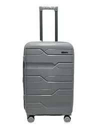 Валіза середня M поліпропілен Milano bag 0306 65×42×28см 56л Срібна