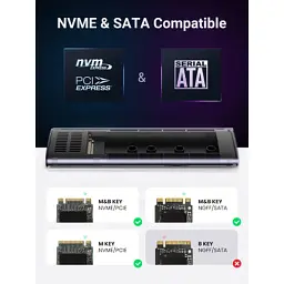 Кишеня зовнішня Ugreen SSD M.2 (NVME) M-KEY UGREEN 3.2 GEN2 CM400 gray (90264) - мініатюра 2