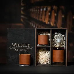 Подарунковий набір віскі Whiskey Stones №12 у дерев'яному пеналі - графин + склянки Larus - мініатюра 3