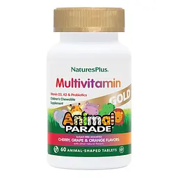 Вітаміни та мінерали Natures Plus Animal Parade Gold, 60 жувальних таблеток - Асорті