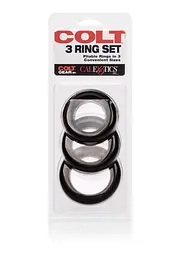 Набір ерекційних кілець Calexotics Colt 3 Ring Set, 3 шт (чорний) - мініатюра 4