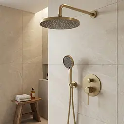 Душова система прихованого монтажу Rea Lungo Stripe + BOX brushed gold REA-P9492 - мініатюра 2