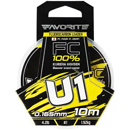 Флюорокарбон Favorite U1 FC 10 м 1.0/0.165 мм 4.2 lb/1.92 кг - мініатюра 2