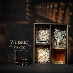 Подарунковий набір віскі Whiskey Stones №12 у дерев'яному пеналі - графин Pasabahce + склянки Luna - мініатюра 4