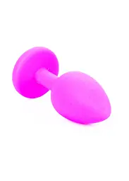 Силіконова анальна пробка з кристалом Boss Plug Jewellery 7 см (блакитний) - мініатюра 4