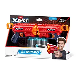 Набір швидкострільних бластерів Zuru X-Shot Excel Double Micro 2.0, 16 патронів (36727R) - мініатюра 2