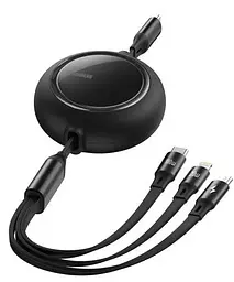 Кабель Baseus Bright Mirror 3-in-1 Cable USB to MicroUSB+Lightning+Type-C 66W 1.2m CAMLC-MJ01 Black