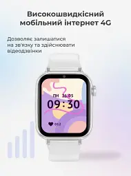Дитячі смарт годинник-телефон LEMFO LT38 4G GPS SIM-карта геозона відеодзвінок White (17824) - мініатюра 6