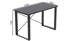 Письмовий стіл Ferrum-decor Драйв 750x1200x600 Чорний метал ДСП Сосна Кембра 16 мм (FRD-103110) - мініатюра 6