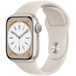 Apple Watch Series 8 GPS, 41mm, Starlight, Starlight Sport Band (Grade Q) Seller Refurbished