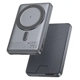 Power bank Hoco Q46 5000mAh PD 20W 3в1 магнітний з функцією бездротової зарядки сріблястий сірий