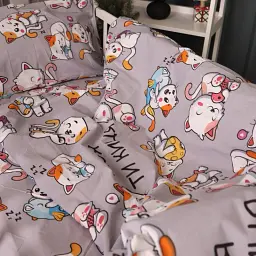Простирадло на гумці MirSon Kids Time 17-0690 Моя ти киця Бязь 80х160 см (2200010403671) - мініатюра 3