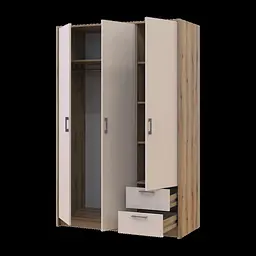 Распашный Шкаф для одежды Doros Ронди Дуб Артизан/Кашемир 3ДСП 121х52х195 (80737815) - миниатюра 4