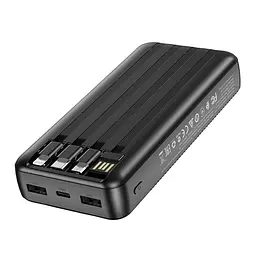 Зовнішній акумулятор Borofone BJ20A 20000 mAh з вбудованими кабелями чорний - мініатюра 3