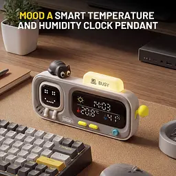 Метеостанція ATuMan Smart Temperature And Humidity Clock Pendant Mood A Gray [166127] - мініатюра 2