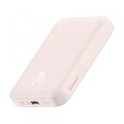 Магнітний портативний павербанк з бездротовою зарядкою Baseus Magnetic 20 W 6000 mAh для iPhone рожевий - мініатюра 4
