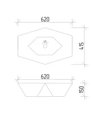 Умивальник VBI Venezia white накладний VBI-012400, Білий - мініатюра 7