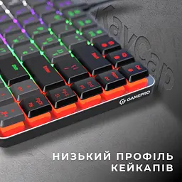 Клавіатура GamePro Red Swich Low Profile USB Dark Gray дротова (MK140R) - мініатюра 5