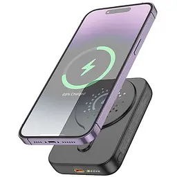 Акумулятор зовнішній магнітний Hoco J117A Esteem PD20W magnetic 10000mAh чорний - мініатюра 3