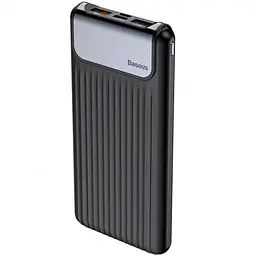 Портативна батарея Powerbank Baseus Thin QC3.0 M+T Dual input Digital LCD 10000 mAh PPYZ-C01 Black - мініатюра 5