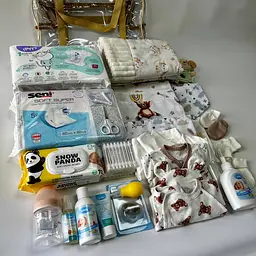 Набір для пологового будинку для новонародженого 33 предмети + прозора сумка в подарунок від ЕкоМама нейтральні кольори - мініатюра 9