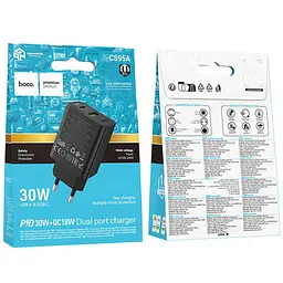 СЗУ Hoco CS95A Leader PD30W+QC3.0 charger(EU) Black - мініатюра 2