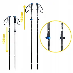 Трекінгові палиці Mountain Goat Pro+ 43-130 см MG0007 Black/Blue (P-5907739318244) - мініатюра 11