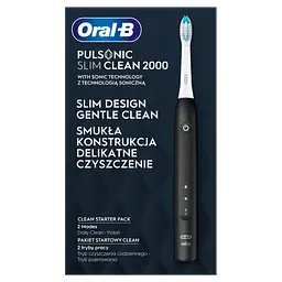 Електрична зубна щітка Oral-B Pulsonic Slim Clean 2000 S111.513.2 типу 3748, чорний - мініатюра 2