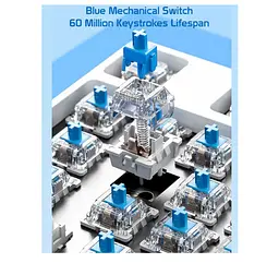 Механічна ігрова клавіатура AULA F75 Mechanical Black KRGD Blue switch ENG/UKR - мініатюра 6