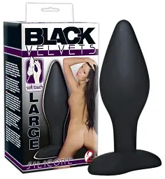 Силіконова анальна пробка Orion Black Velvets Large, 12х4 см, чорний - мініатюра 4