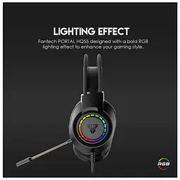 Ігрові навушники з мікрофоном Fantech HQ-55 PORTAL 7.1 Channel RGB - мініатюра 6