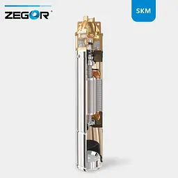 Насос глибинний вихровий Zegor 4SKM-150 з пультом 20 м кабеля 30412 - мініатюра 3