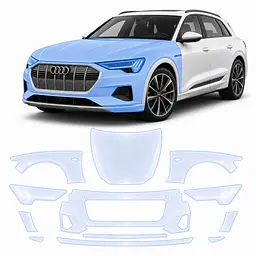 Антигравійна захисна бронеплівка за лекалами для Audi e-tron GT J1 2021- передня частина авто (капот бампер крила))