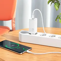 Зарядний пристрій 3 порти Hoco N16 65w GaN wall charger - мініатюра 5