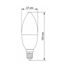 Лампочка TITANUM C37 6W E14 3000K (TLС3706143) - мініатюра 3