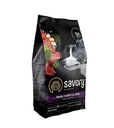 Сухий корм Savory Large Breeds rich in Fresh Turkey & Lamb 3 кг для собак великих порід (індичка та ягня)