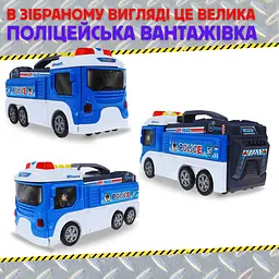 Ігровий набір поліція 2в1 дитячий гараж для машинок поліцейська ділянка паркінг Combuy det0018976 - мініатюра 3