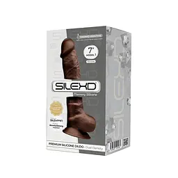 Фалоімітатор SilexD Johnny Brown (MODEL 1 size 7in), двошаровий, силікон + Silexpan, діаметр 3,8 см - мініатюра 3