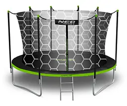Батут із внутрішньою сіткою Neo-Sport 12 футів 374 см чорно-зелений (NS-12W231)