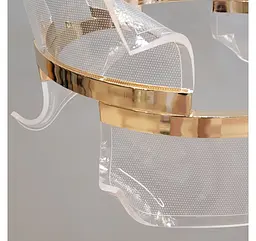 Підвісна світлодіодна люстра Artlight 512162/400GD золота з фігурним прозорим акриловим розсіювачем та трьома режимами світла - мініатюра 7