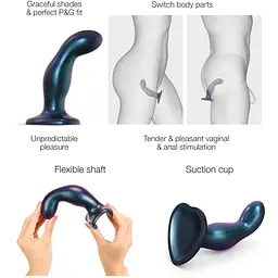Дилдо Strap-On-Me Dildo Plug Snaky Metallic Blue - мініатюра 3