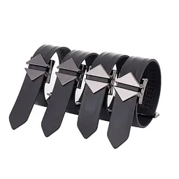 БДСМ-набір LOCKINK Bondage & Restraint Set, чорний, натуральна шкіра, фіксатори, маска, кляп - мініатюра 6