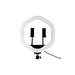 Кільцева світлодіодна RGB Led Лампа 26 см LC-318 (Flower Type) з подвійним затискачем для телефона - мініатюра 3