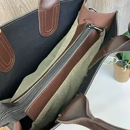 Сумка жіноча велика на плече містка стильна коричнева (1095Н) - мініатюра 9