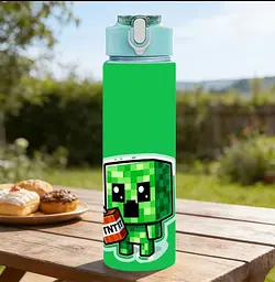 Пляшка для води Minecraft з трубочкою 750 мл    