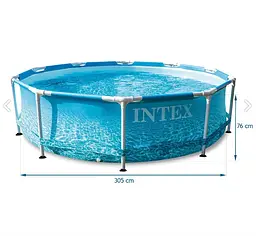 Круглий басейн каркасний Intex з насосом фільтром 305 x 76 см - мініатюра 5