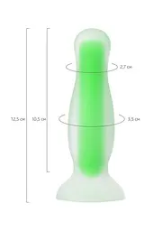 Анальна пробка Toyfa Mortimer Glow 12.5 см (зелений) - мініатюра 5