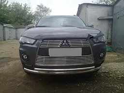 Дефлектор капоту мухобійка для MITSUBISHI OUTLANDER XL 2010- короткий