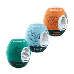 Набір мастурбаторів Satisfyer Masturbator Egg Set 3 шт. білий - мініатюра 2
